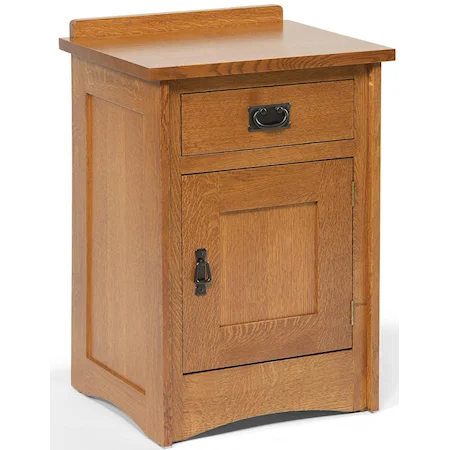 1-Drawer Mission-Style Nightstand with 1 Door